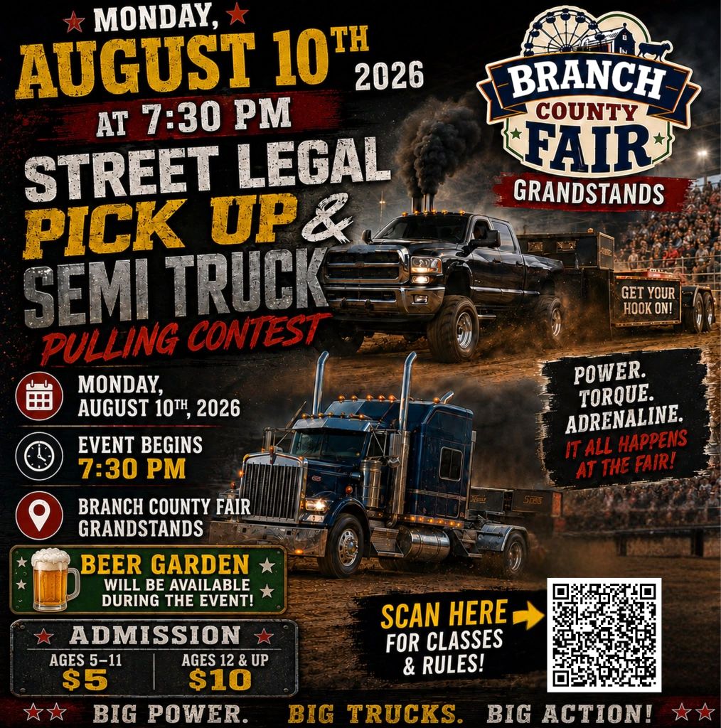 Truck Pulls Highlight Monday At The Branch Co. Fair